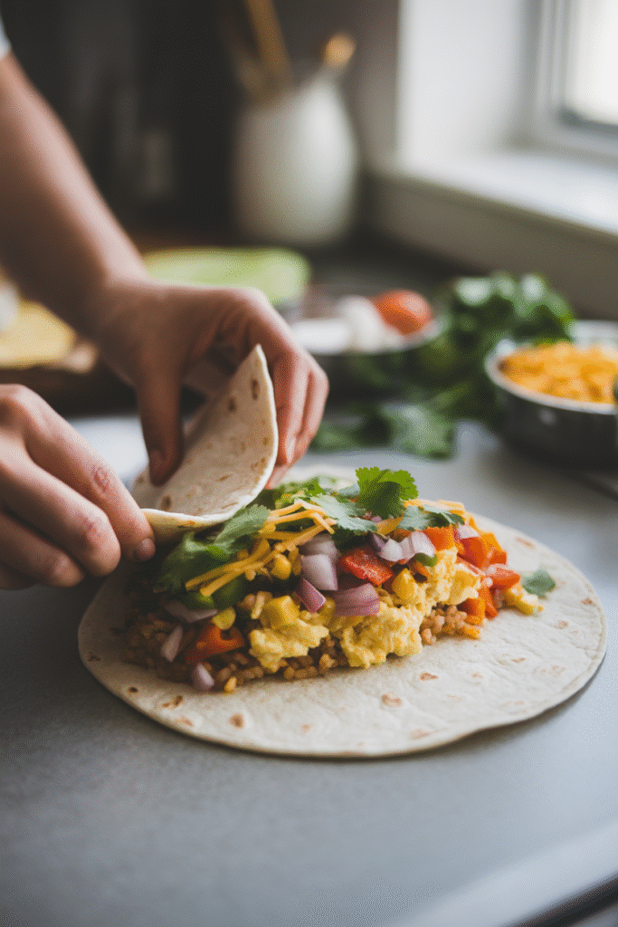 vegetarian breakfast burrito
