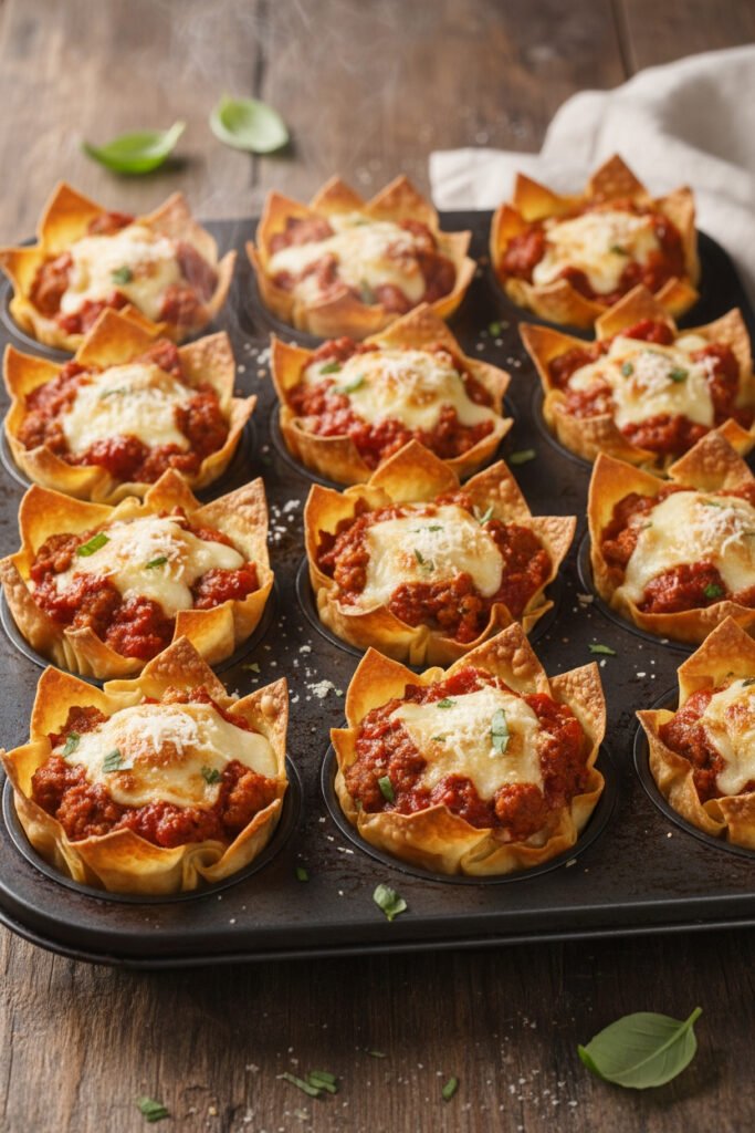 Vegetarian Lasagna Cupcakes Vegetarian Lasagna Cupcakes
