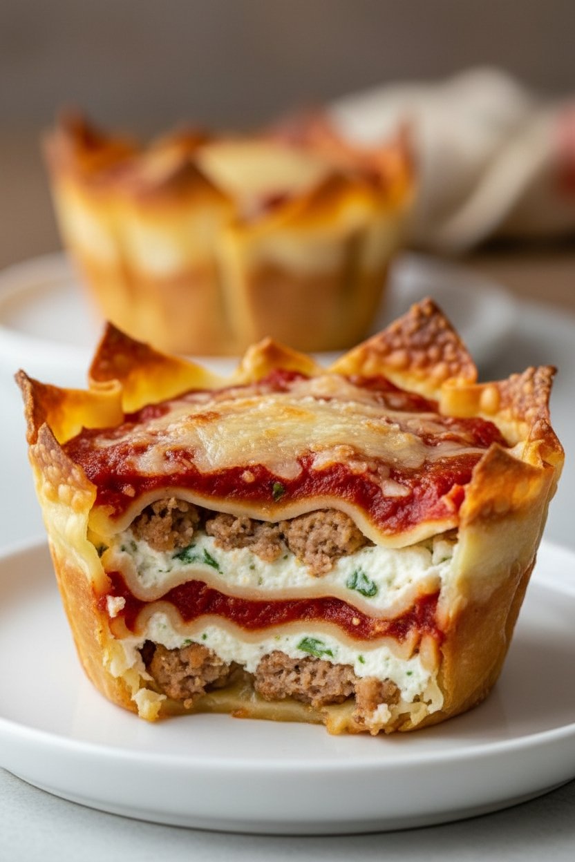 Vegetarian Lasagna Cupcakes
